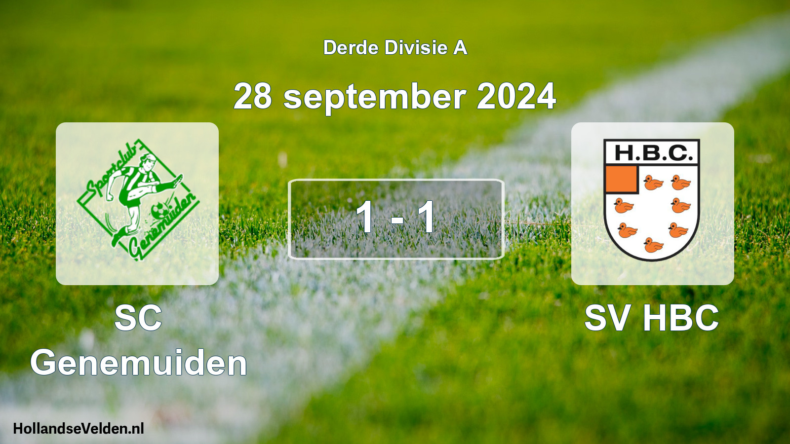 Total number of matches played: SC Genemuiden - SV HBC 1 - 1 (28 September 2024)