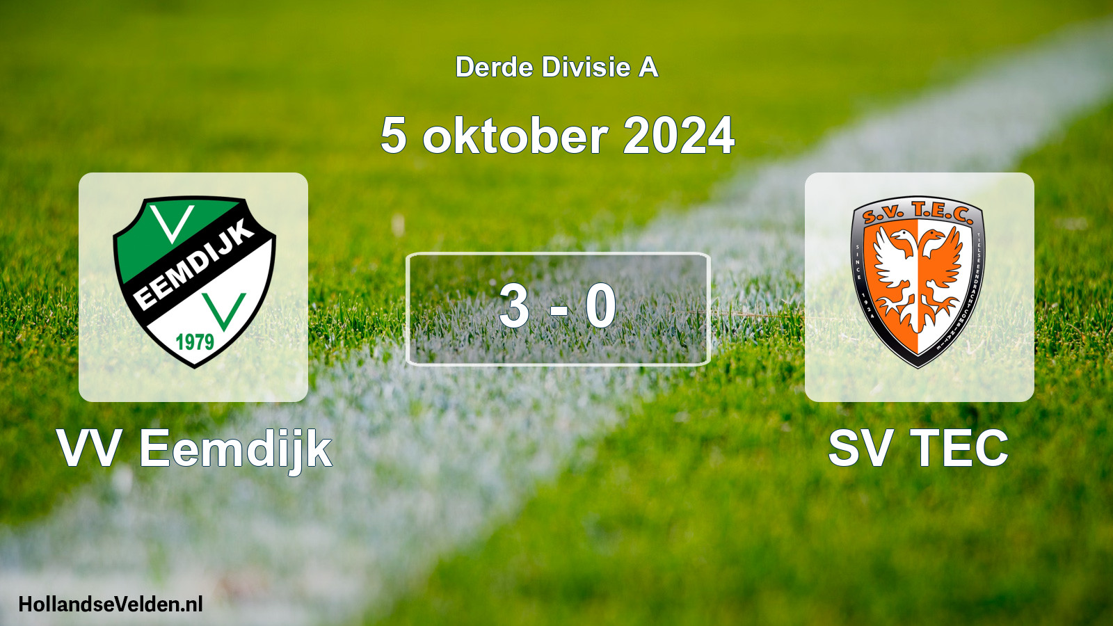 Total number of matches played: VV Eemdijk - SV TEC 3 - 0 (5 October 2024)