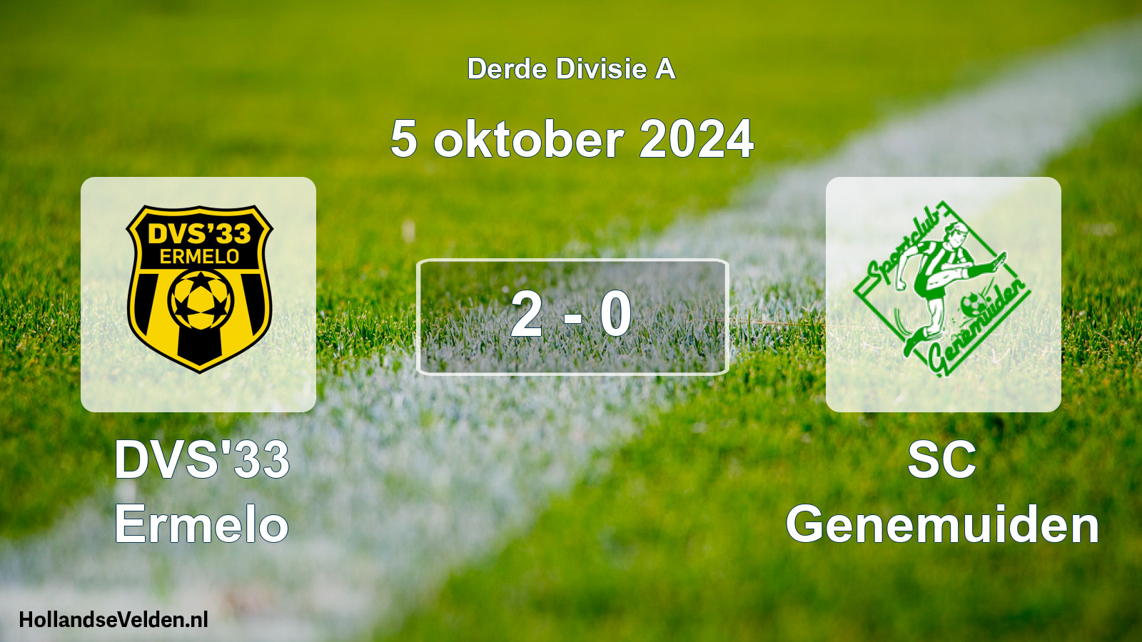 Total number of matches played: DVS'33 Ermelo - SC Genemuiden 2 - 0 (5 October 2024)