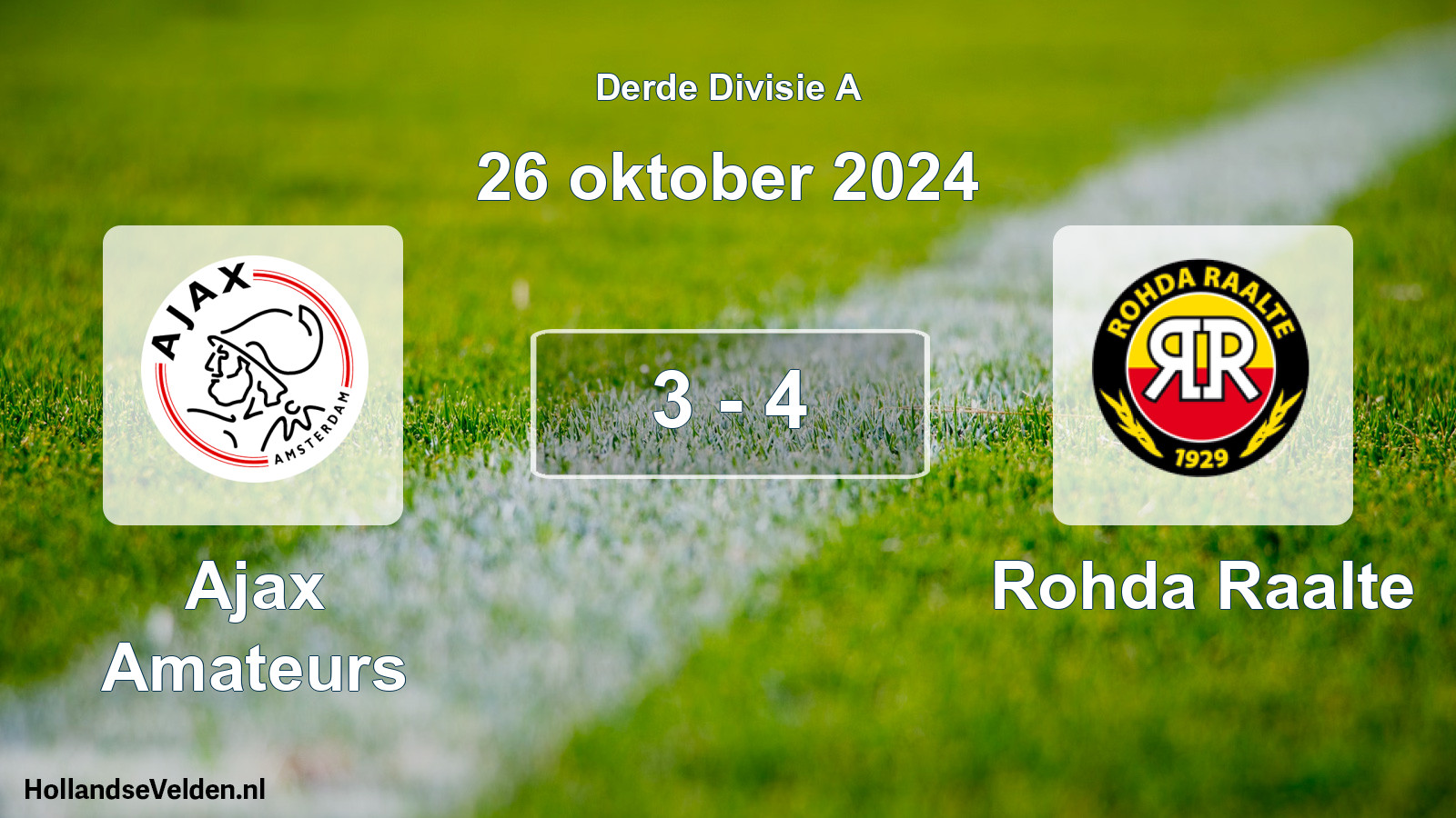 Total number of matches played: Ajax Amateurs - Rohda Raalte 3 - 4 (26 October 2024)
