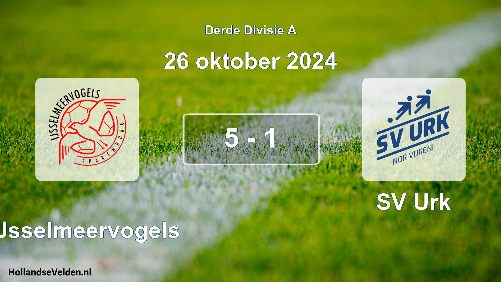 Total number of matches played: IJsselmeervogels - SV Urk 5 - 1 (26 October 2024)
