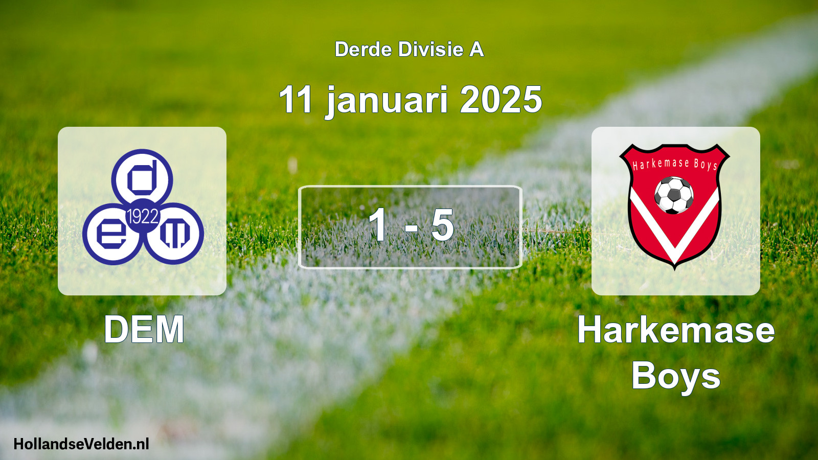 Total number of matches played: DEM - Harkemase Boys 1 - 5 (11 January 2025)