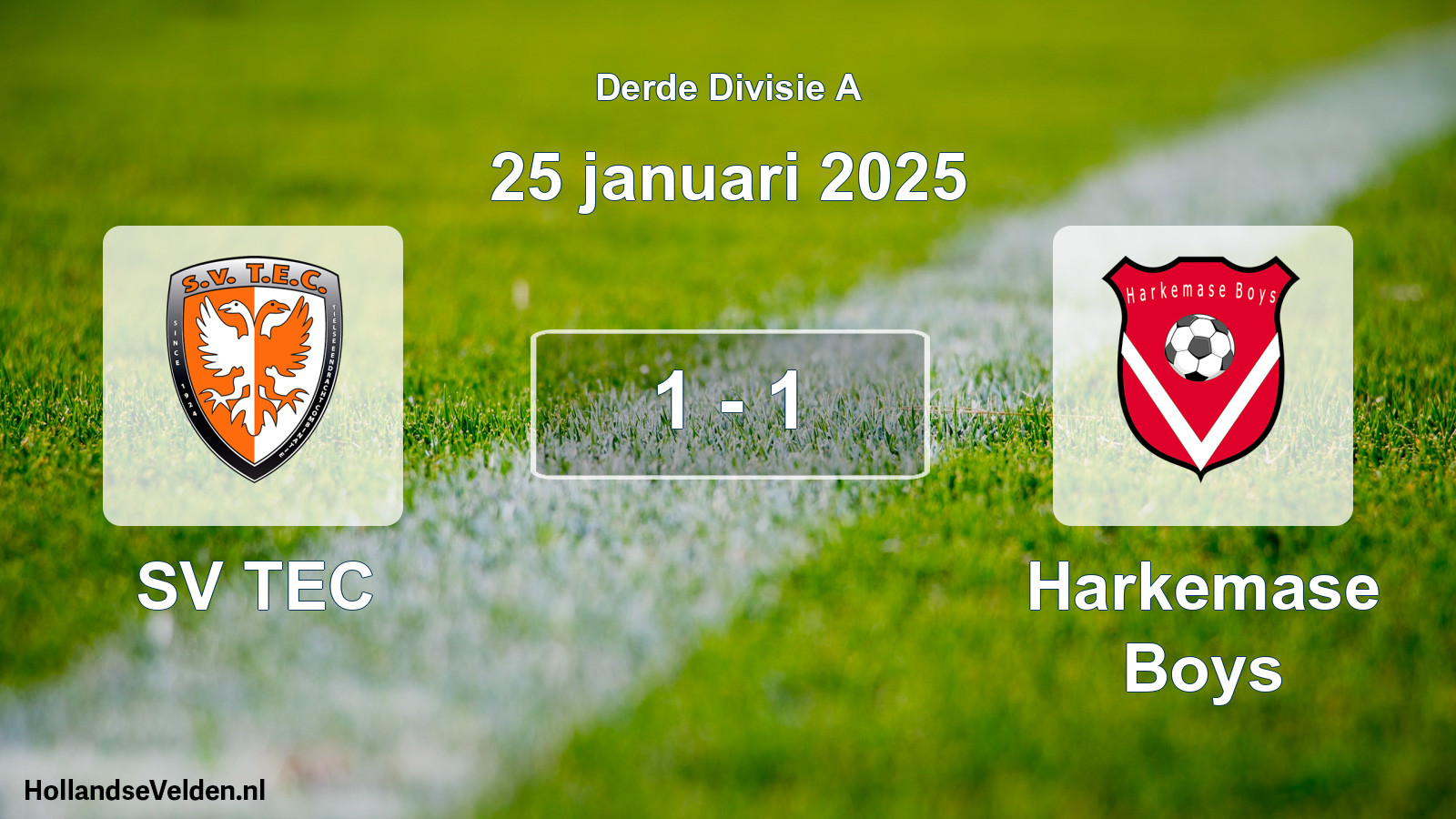 Total number of matches played: SV TEC - Harkemase Boys 1 - 1 (25 January 2025)
