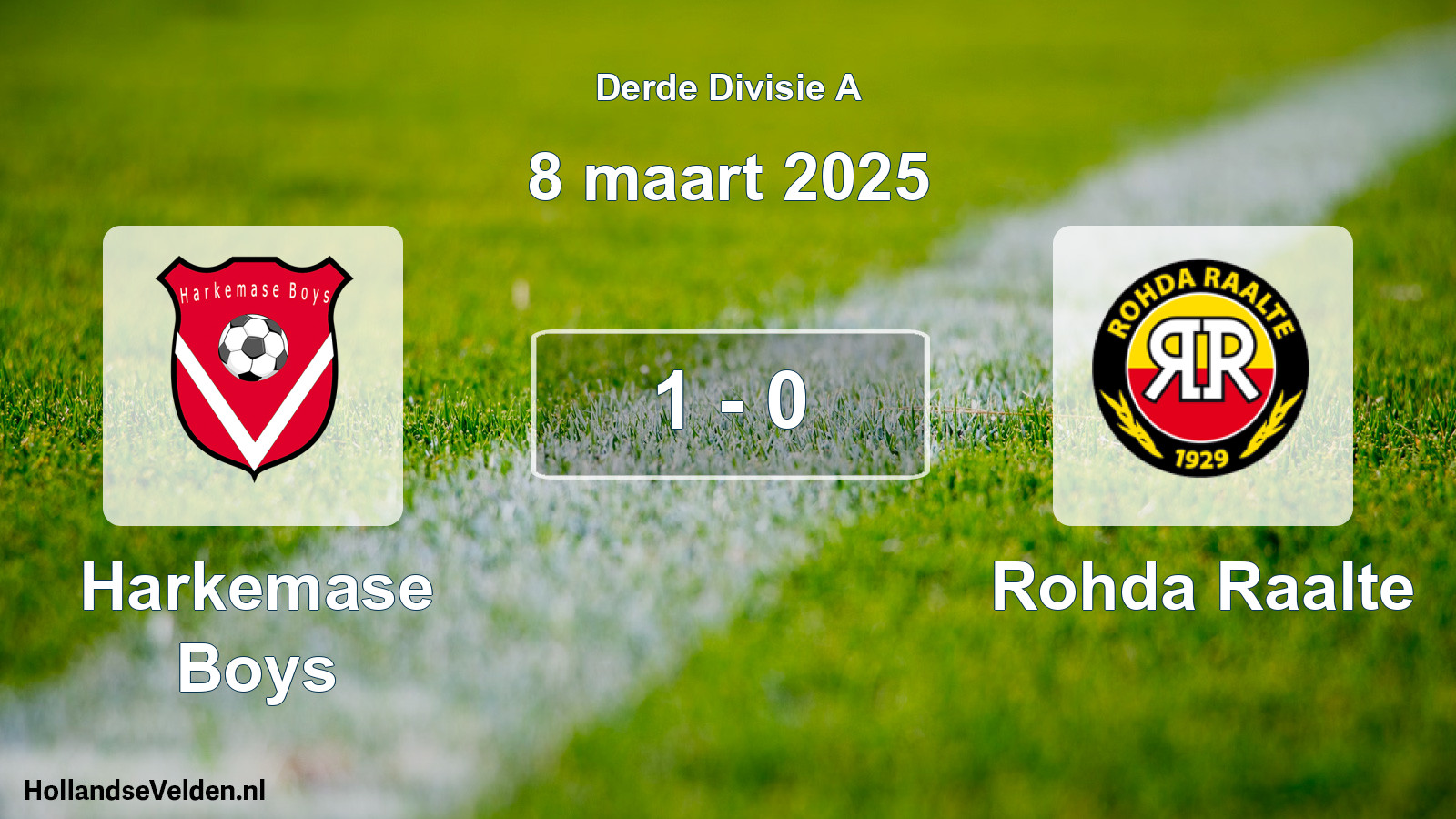 Total number of matches played: Harkemase Boys - Rohda Raalte 1 - 0 (8 March 2025)