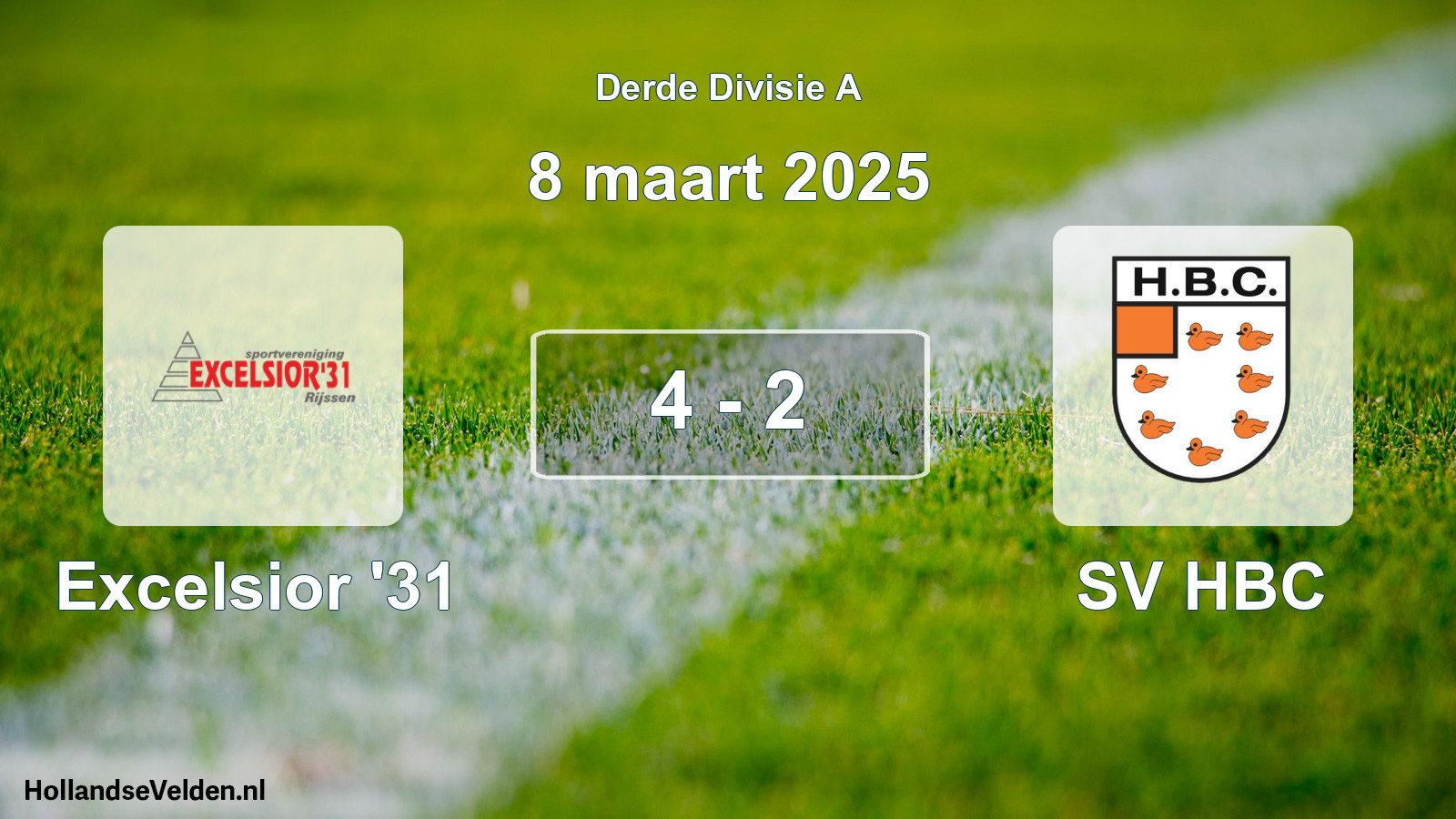 Total number of matches played: Excelsior '31 - SV HBC 4 - 2 (8 March 2025)