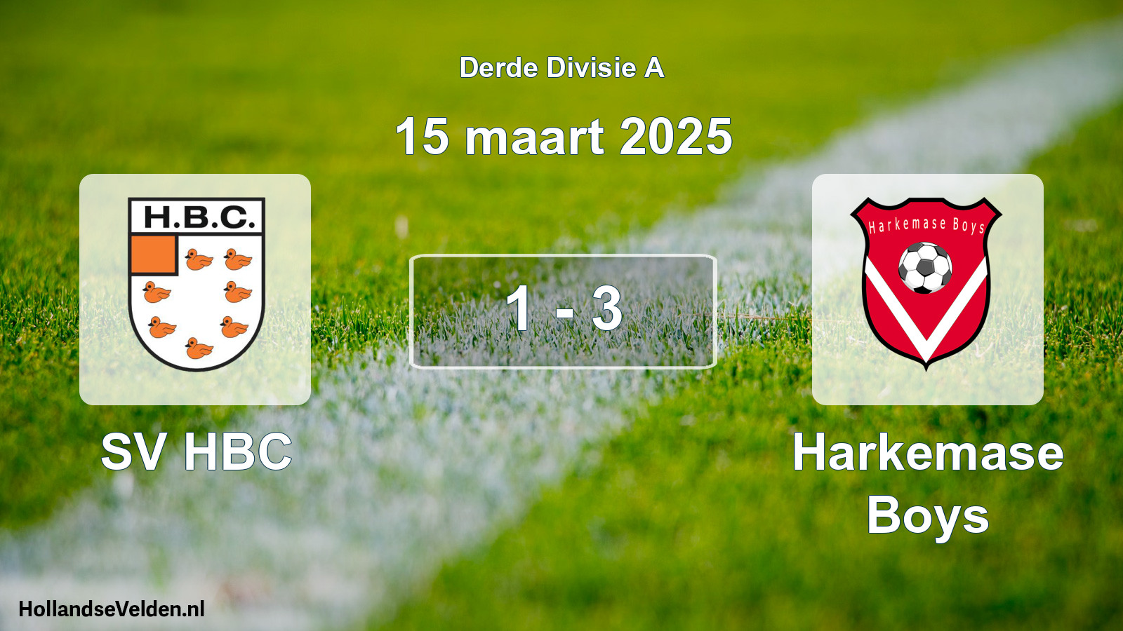 Total number of matches played: SV HBC - Harkemase Boys 1 - 3 (15 March 2025)