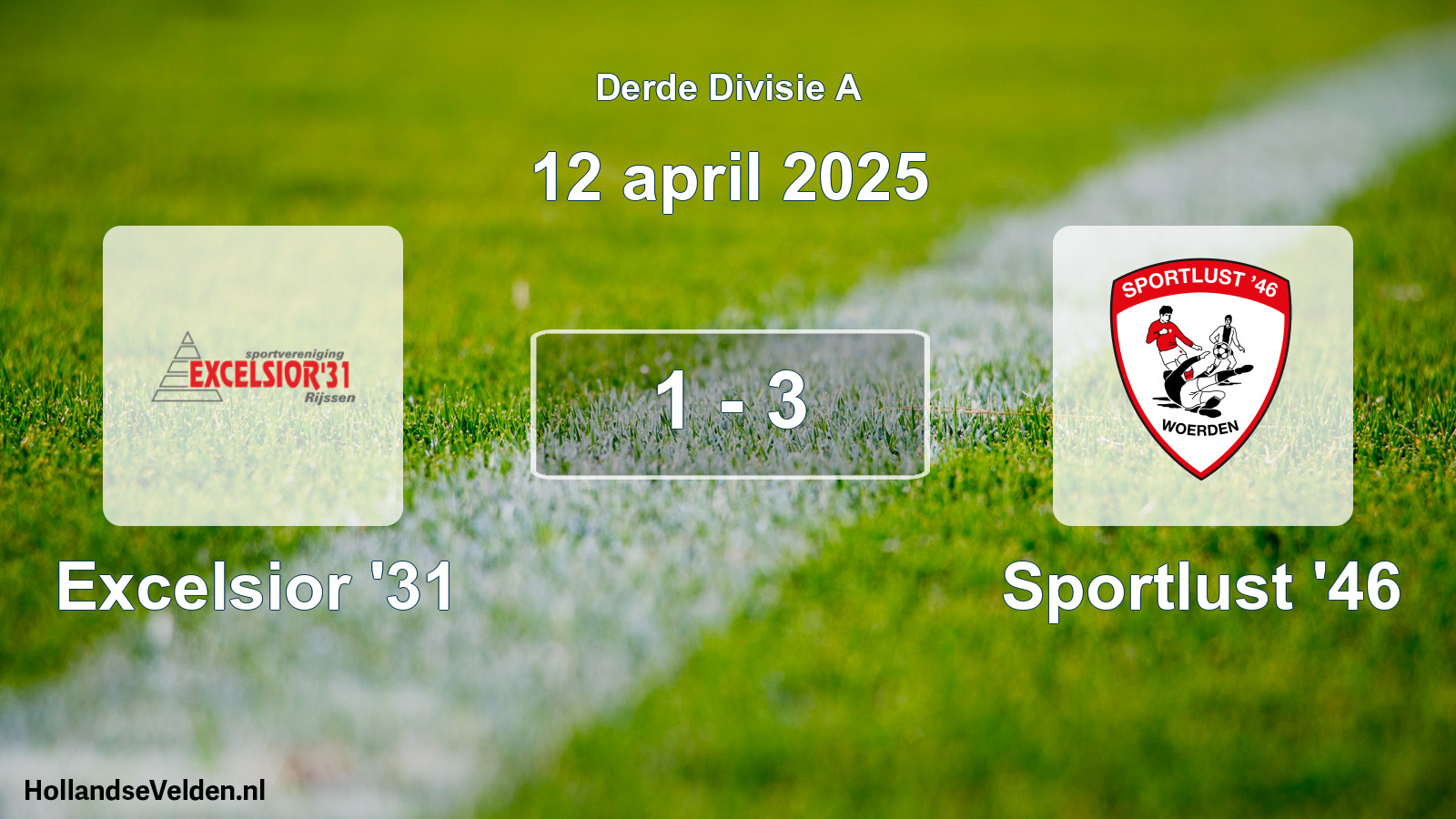 Total number of matches played: Excelsior '31 - Sportlust '46 1 - 3 (12 April 2025)