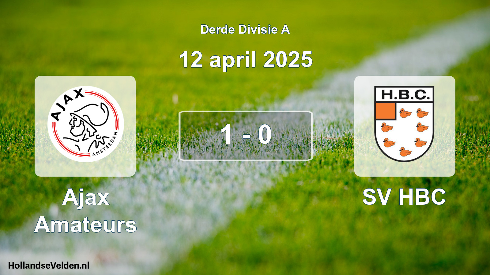 Total number of matches played: Ajax Amateurs - SV HBC 1 - 0 (12 April 2025)