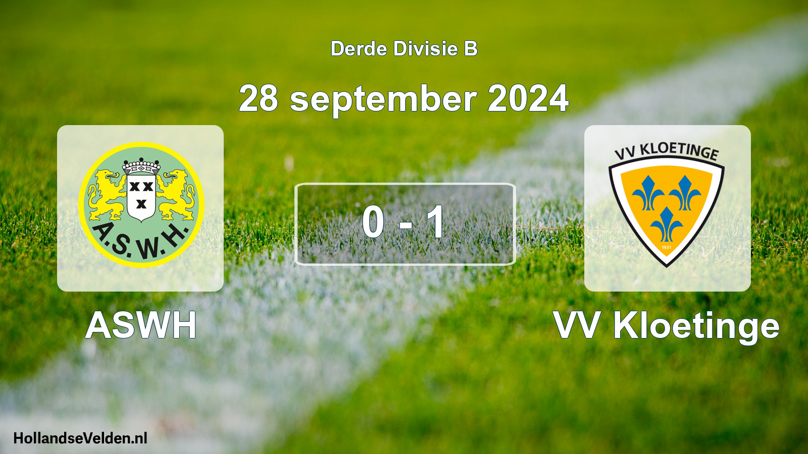 Total number of matches played: ASWH - VV Kloetinge 0 - 1 (28 September 2024)