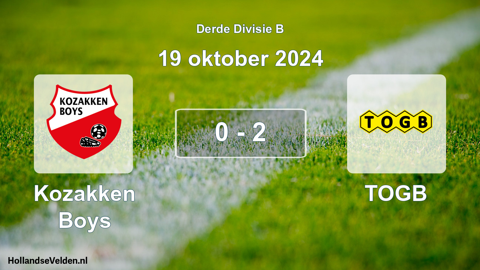 Total number of matches played: Kozakken Boys - TOGB 0 - 2 (19 October 2024)