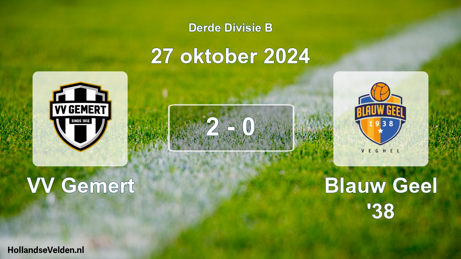 Total number of matches played: VV Gemert - Blauw Geel '38 2 - 0 (27 October 2024)