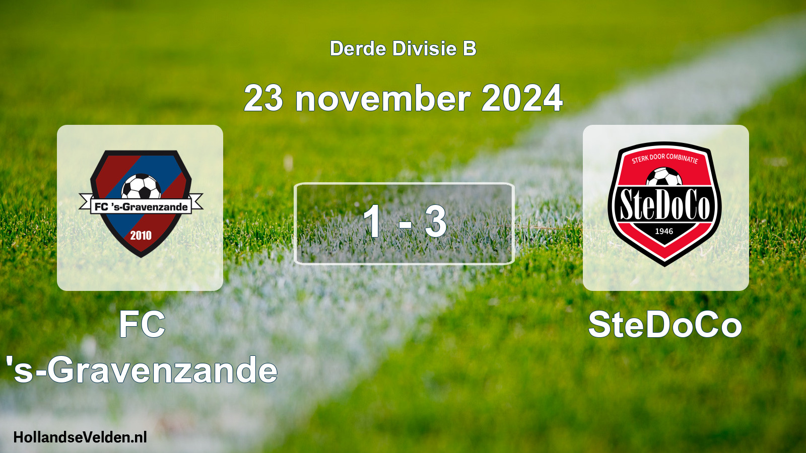 Total number of matches played: FC 's-Gravenzande - SteDoCo 1 - 3 (23 November 2024)