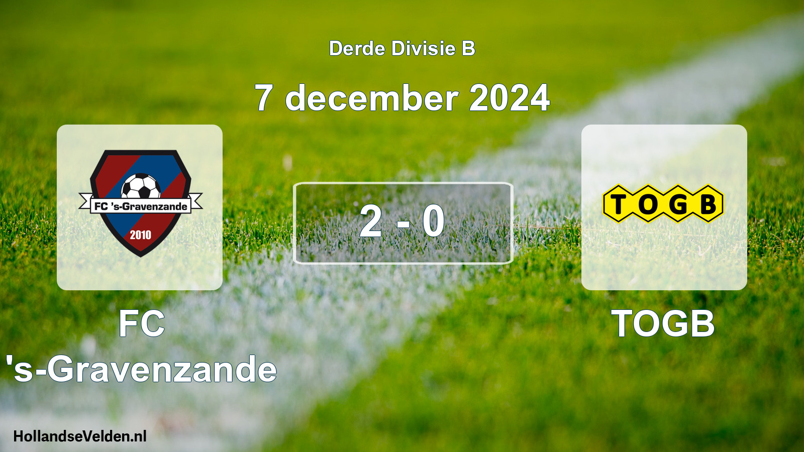 Total number of matches played: FC 's-Gravenzande - TOGB 2 - 0 (7 December 2024)