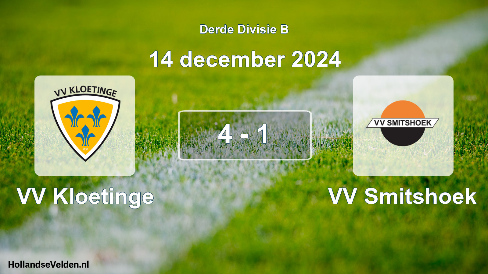 Total number of matches played: VV Kloetinge - VV Smitshoek 4 - 1 (14 December 2024)
