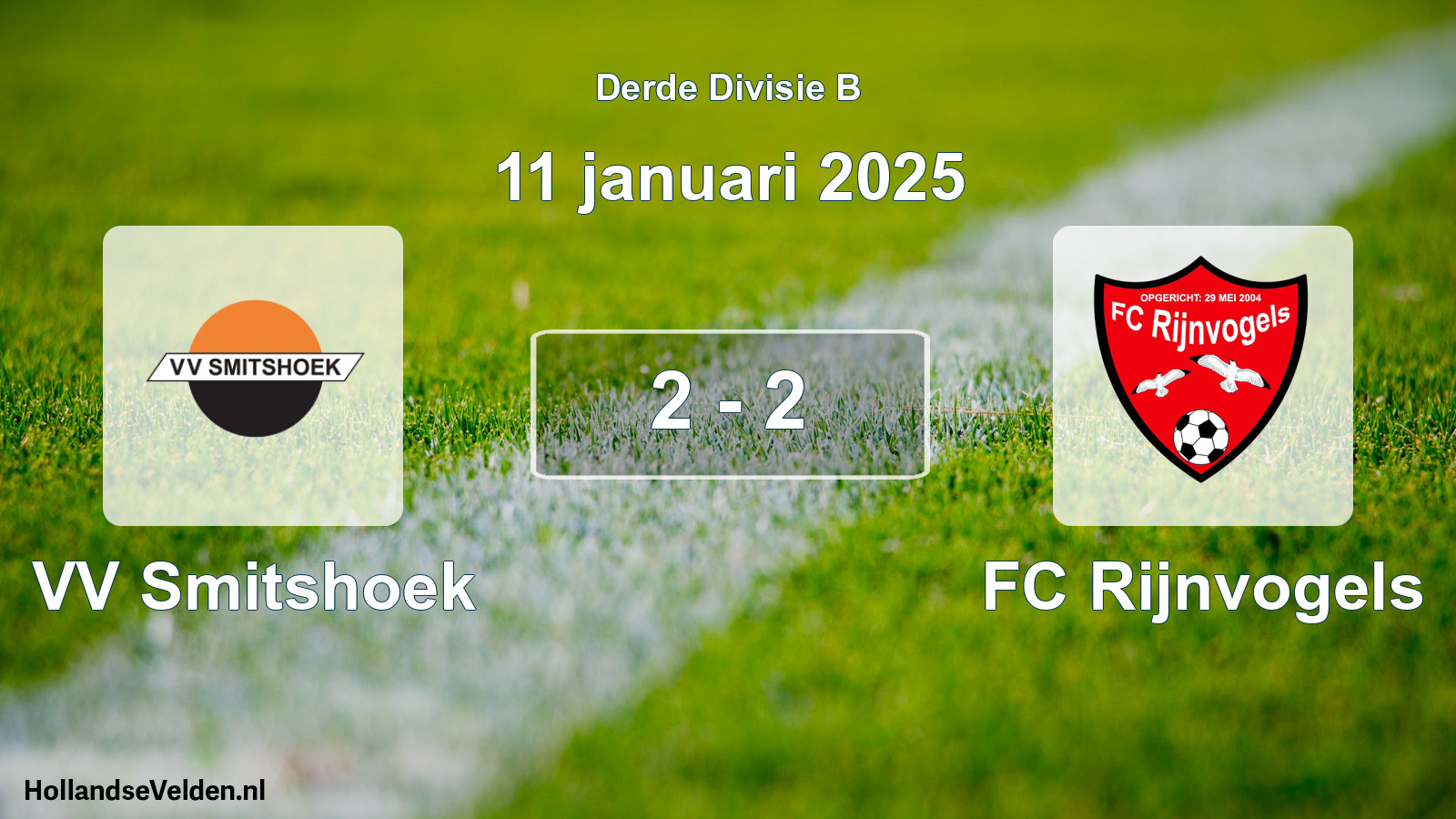 Total number of matches played: VV Smitshoek - FC Rijnvogels 2 - 2 (11 January 2025)