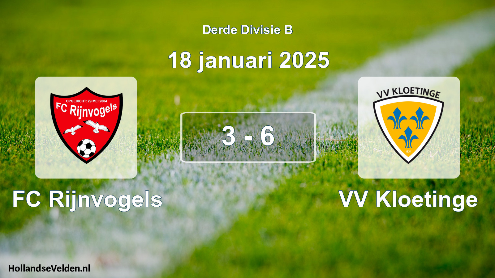 Total number of matches played: FC Rijnvogels - VV Kloetinge 3 - 6 (18 January 2025)