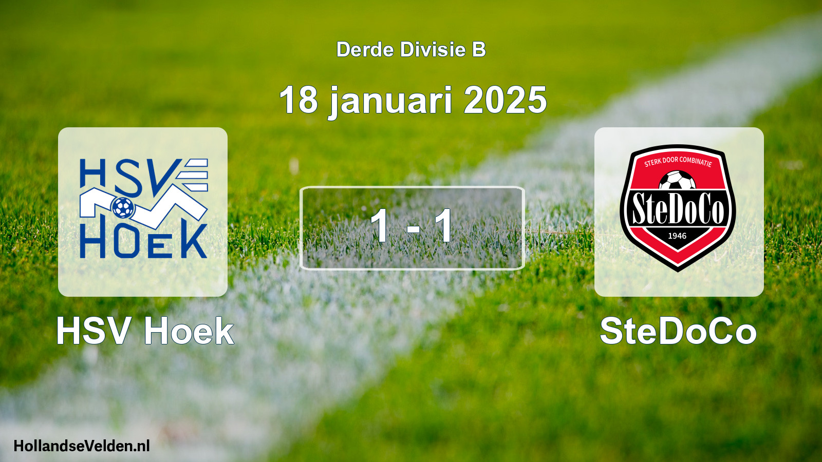 Total number of matches played: HSV Hoek - SteDoCo 1 - 1 (18 January 2025)