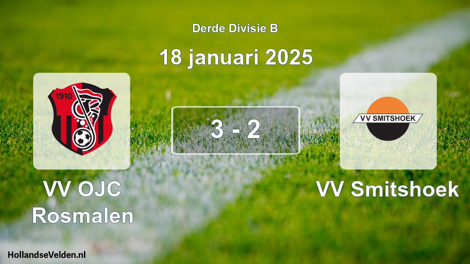 Total number of matches played: VV OJC Rosmalen - VV Smitshoek 3 - 2 (18 January 2025)