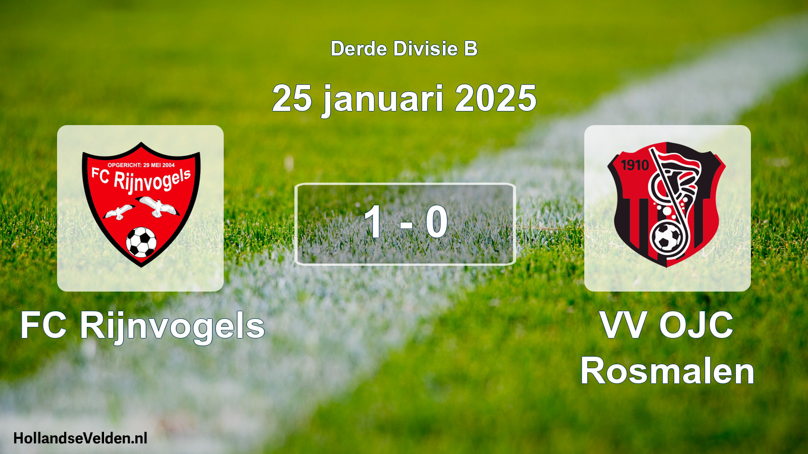 Total number of matches played: FC Rijnvogels - VV OJC Rosmalen 1 - 0 (25 January 2025)