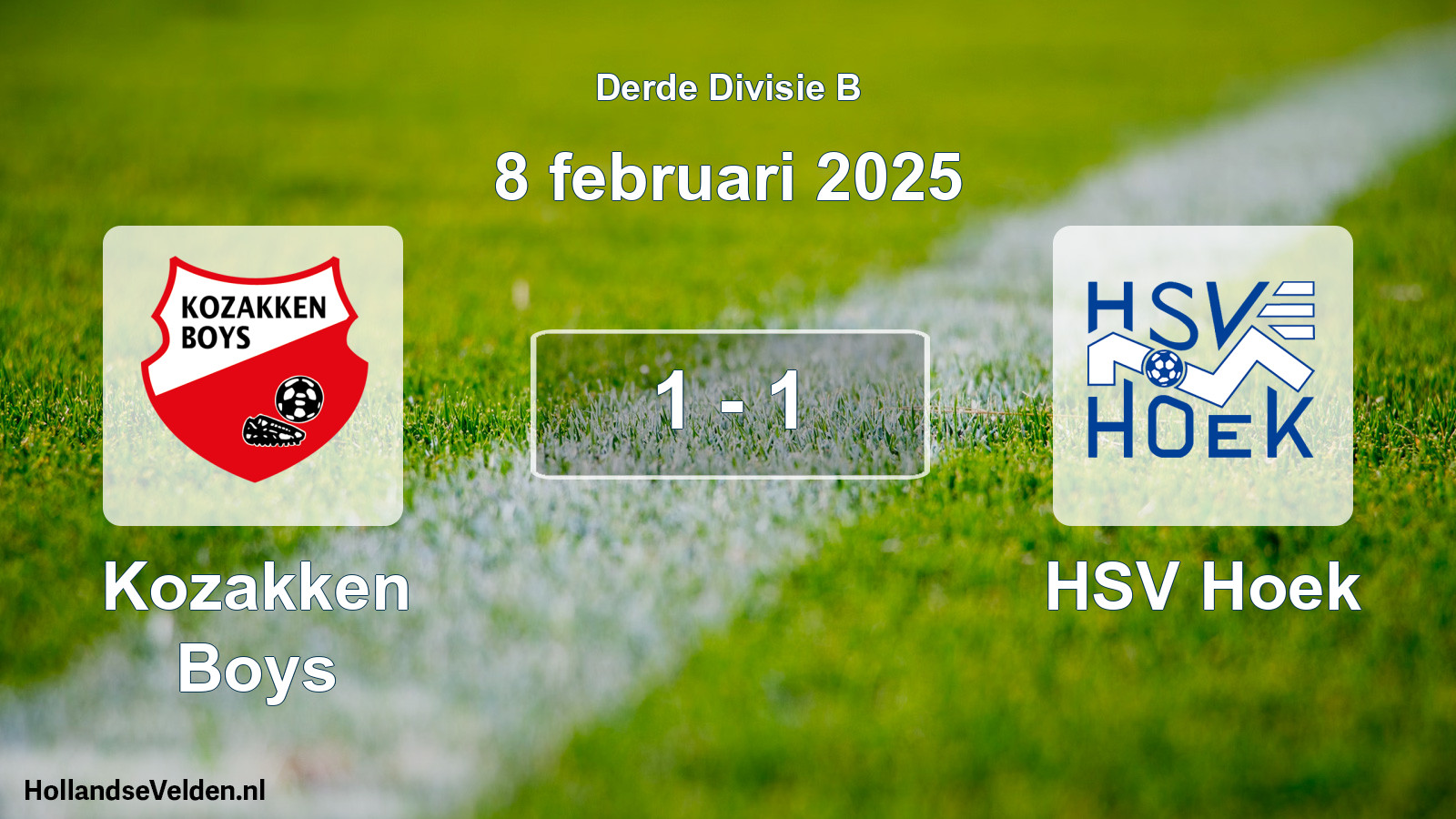 Total number of matches played: Kozakken Boys - HSV Hoek 1 - 1 (8 February 2025)