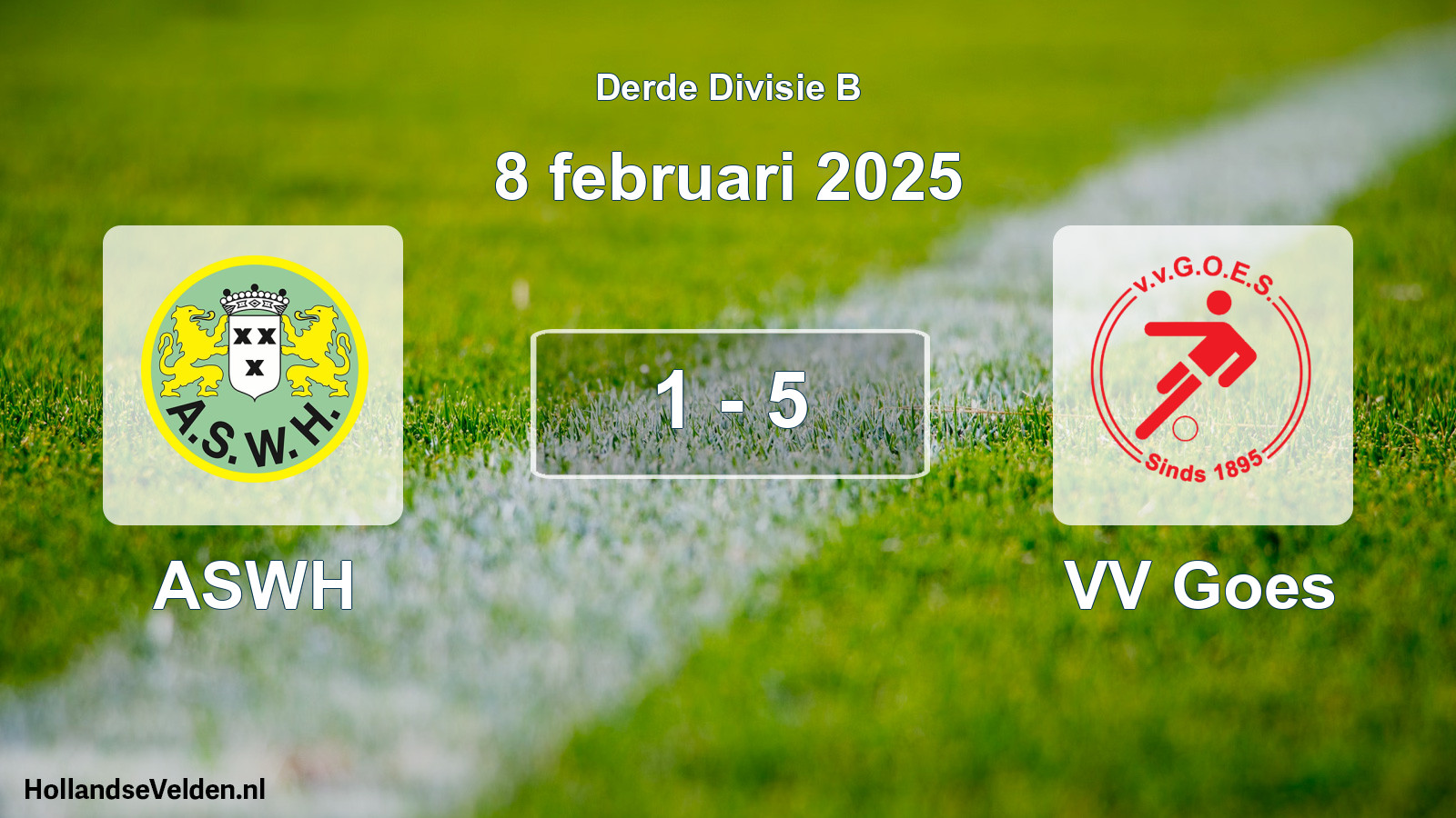 Total number of matches played: ASWH - VV Goes 1 - 5 (8 February 2025)