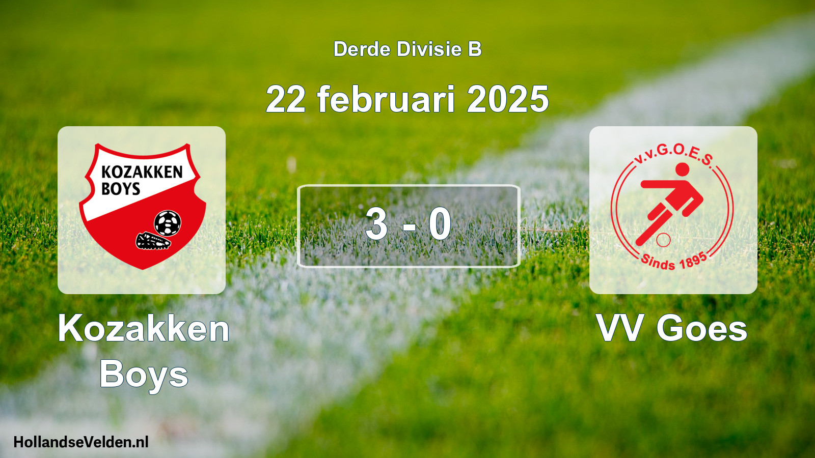 Total number of matches played: Kozakken Boys - VV Goes 3 - 0 (22 February 2025)
