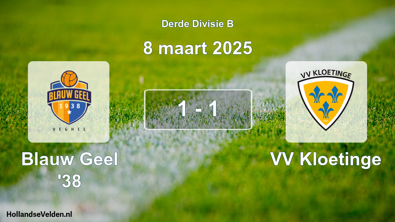 Total number of matches played: Blauw Geel '38 - VV Kloetinge 1 - 1 (8 March 2025)