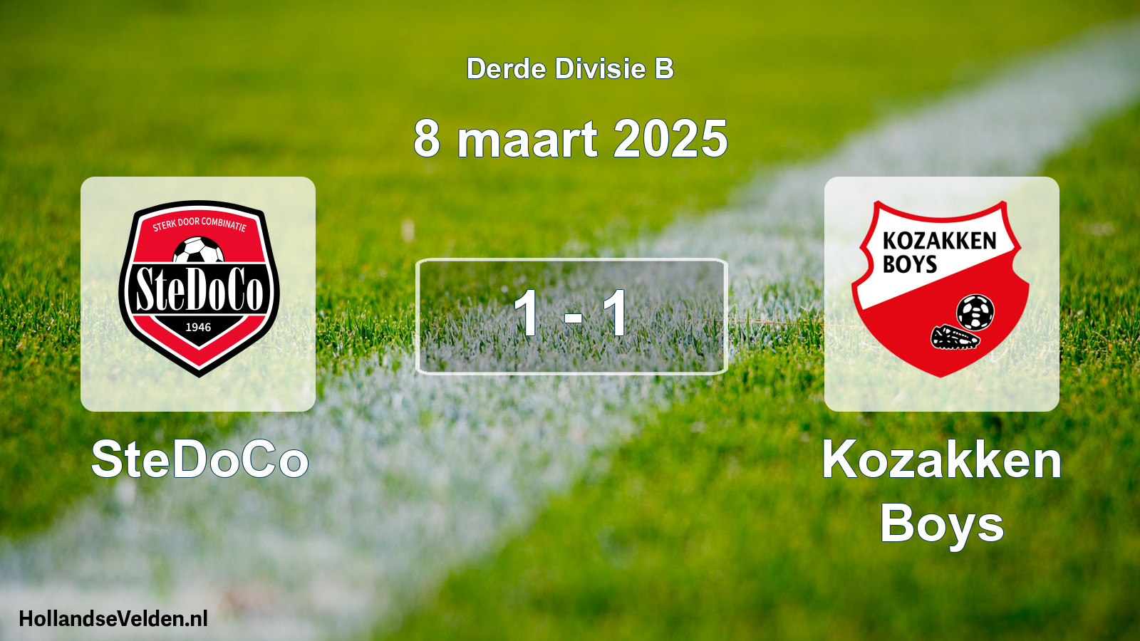 Total number of matches played: SteDoCo - Kozakken Boys 1 - 1 (8 March 2025)