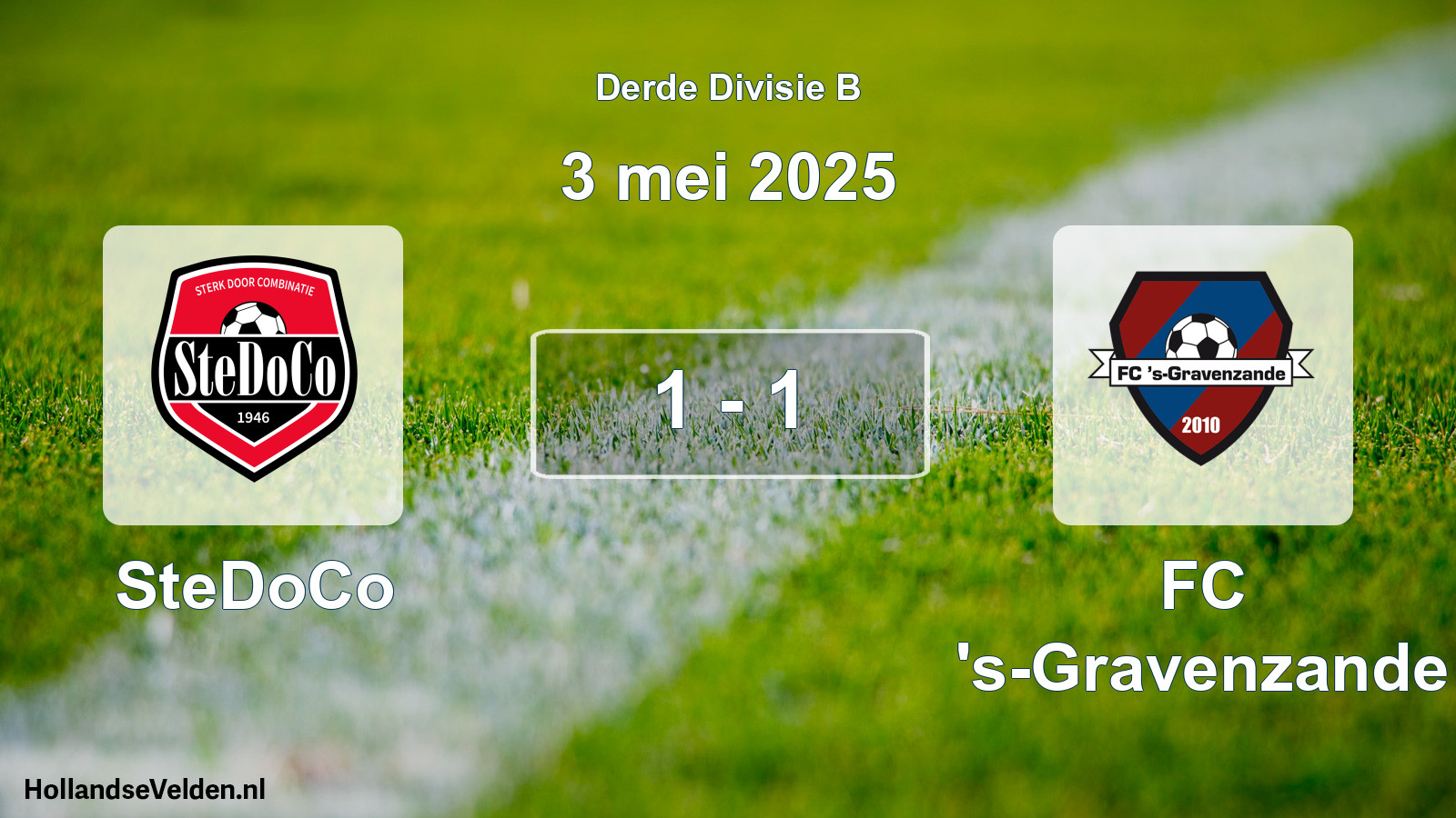 Total number of matches played: SteDoCo - FC 's-Gravenzande 1 - 1 (3 May 2025)