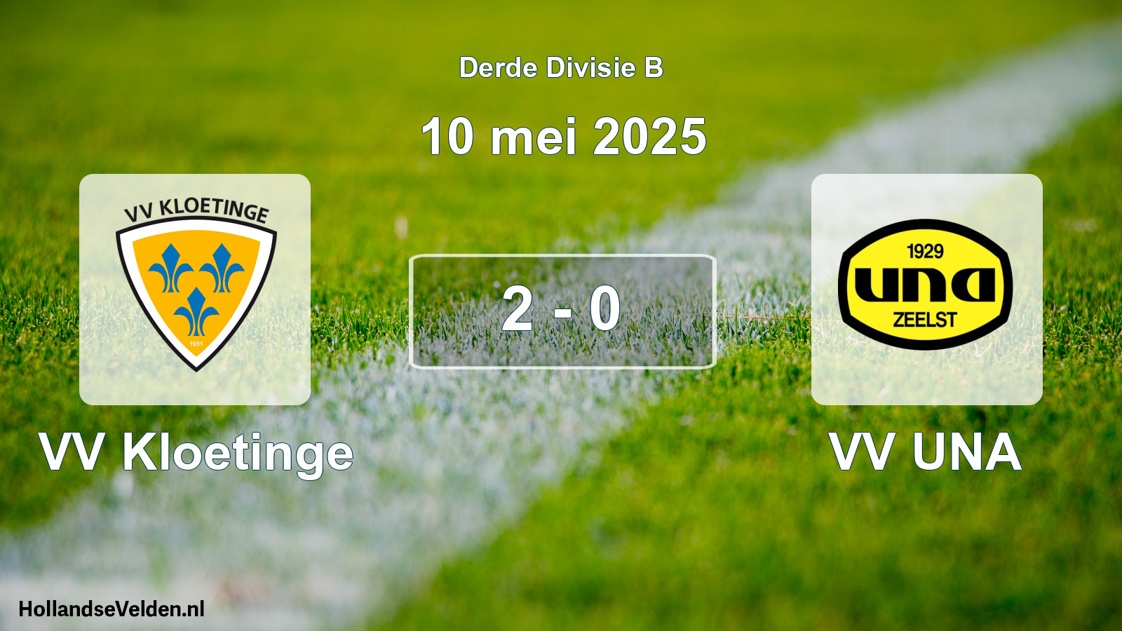 Total number of matches played: VV Kloetinge - VV UNA 2 - 0 (10 May 2025)