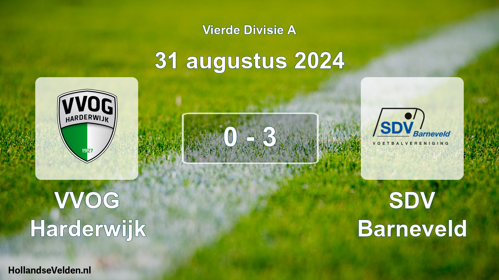 Total number of matches played: VVOG Harderwijk - SDV Barneveld 0 - 3 (31 August 2024)