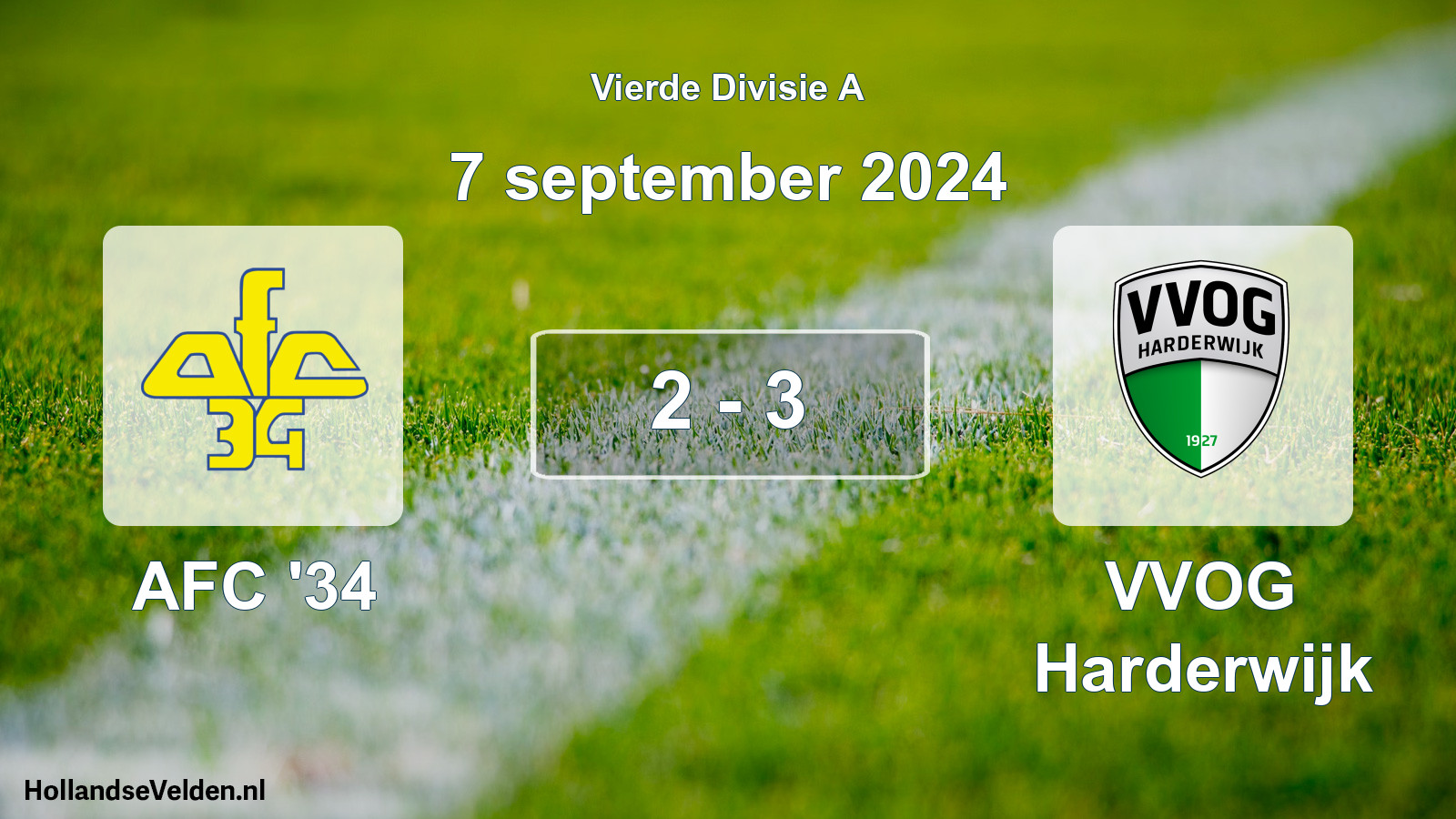 Total number of matches played: AFC '34 - VVOG Harderwijk 2 - 3 (7 September 2024)
