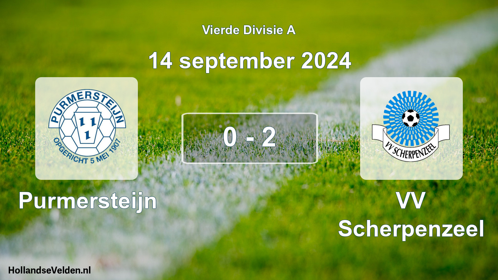 Total number of matches played: Purmersteijn - VV Scherpenzeel 0 - 2 (14 September 2024)