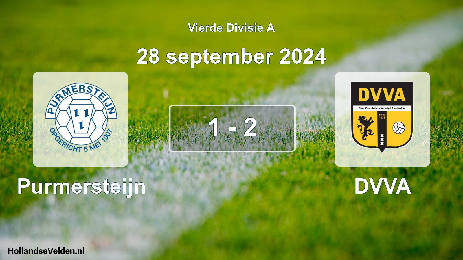 Total number of matches played: Purmersteijn - DVVA 1 - 2 (28 September 2024)