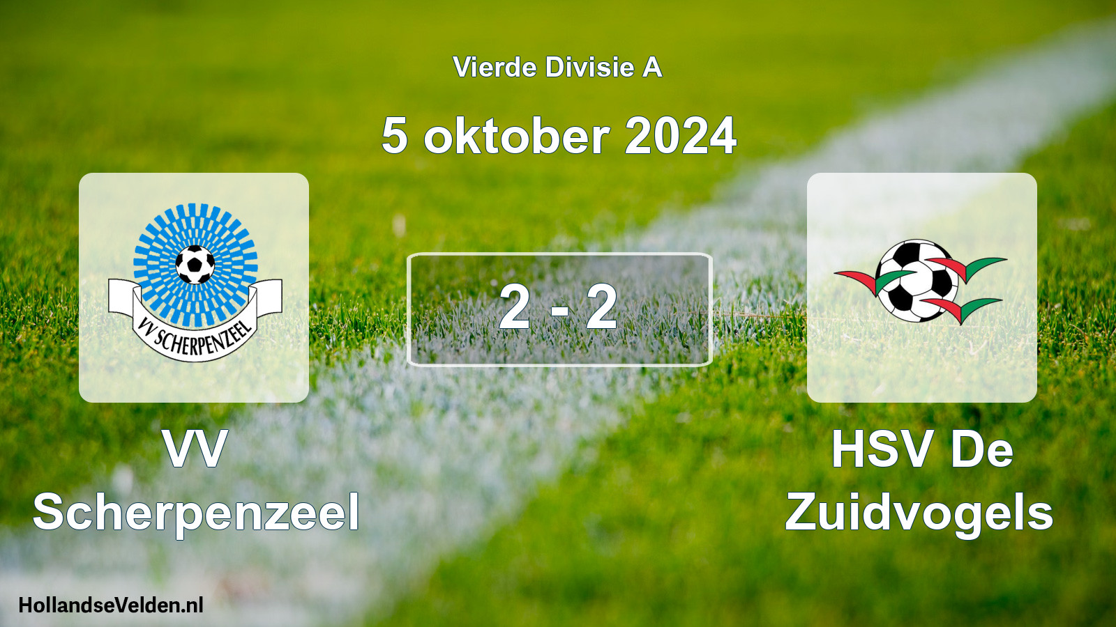 Total number of matches played: VV Scherpenzeel - HSV De Zuidvogels 2 - 2 (5 October 2024)