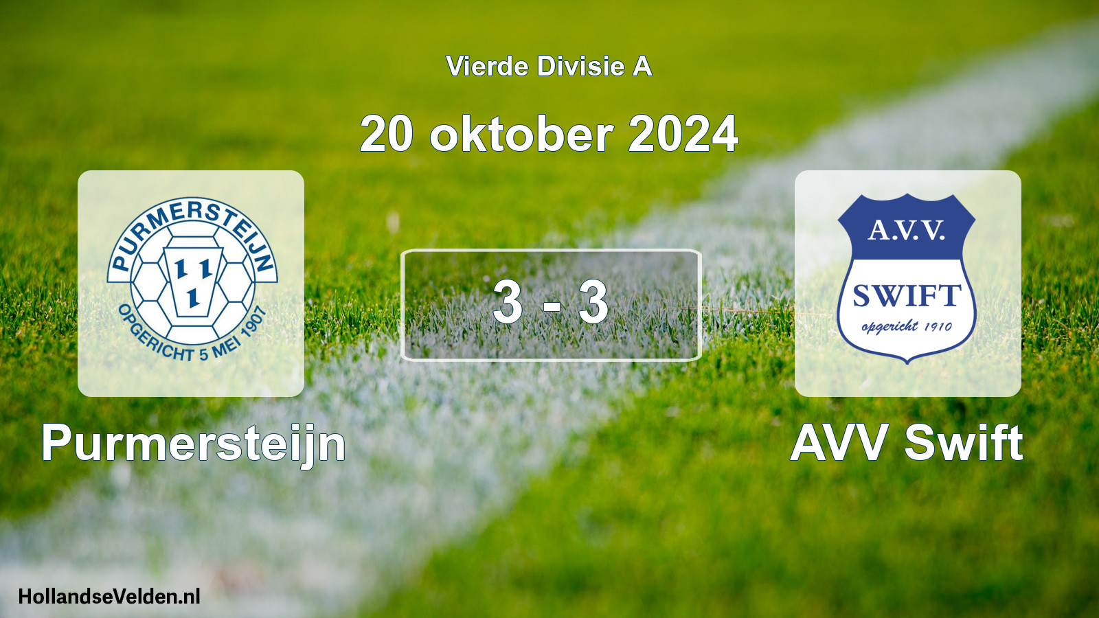 Total number of matches played: Purmersteijn - AVV Swift 3 - 3 (20 October 2024)
