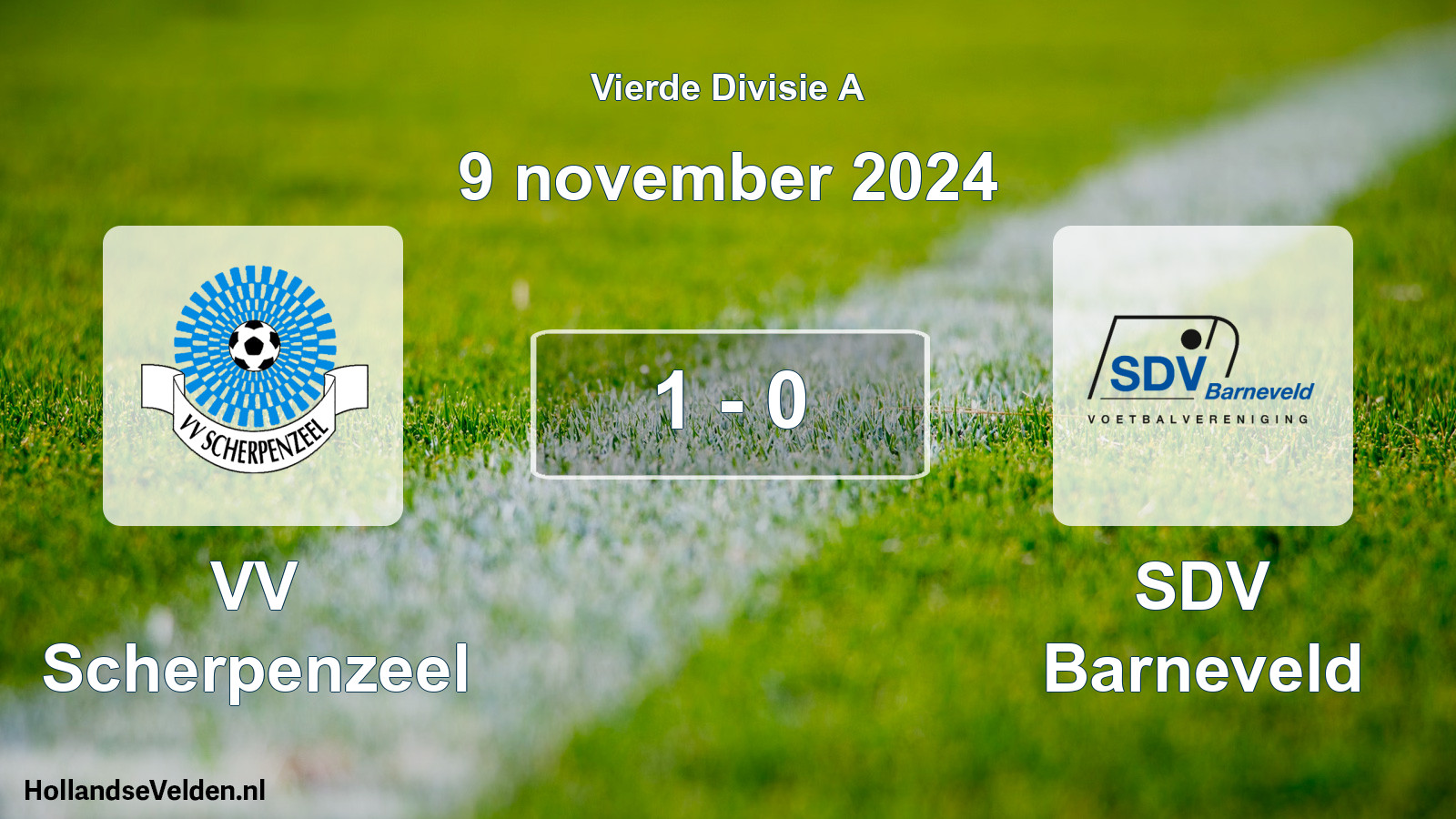 Total number of matches played: VV Scherpenzeel - SDV Barneveld 1 - 0 (9 November 2024)
