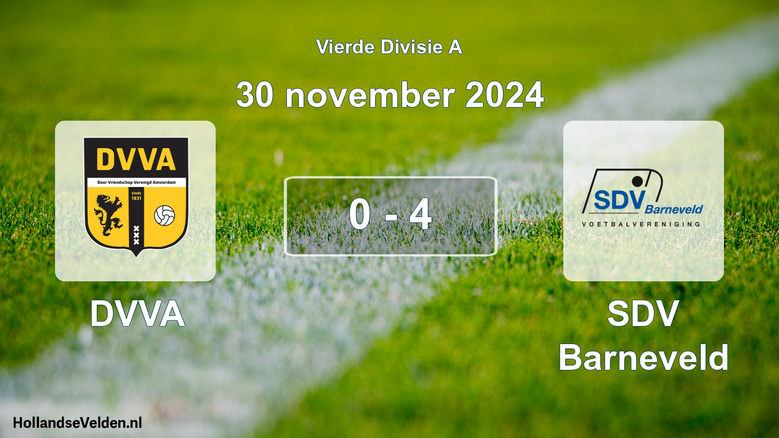 Total number of matches played: DVVA - SDV Barneveld 0 - 4 (30 November 2024)