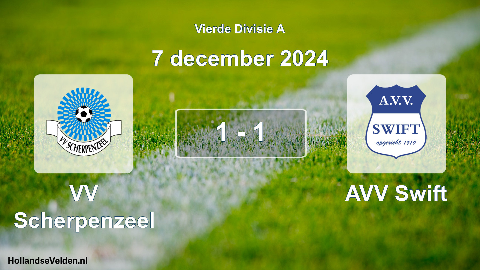 Total number of matches played: VV Scherpenzeel - AVV Swift 1 - 1 (7 December 2024)
