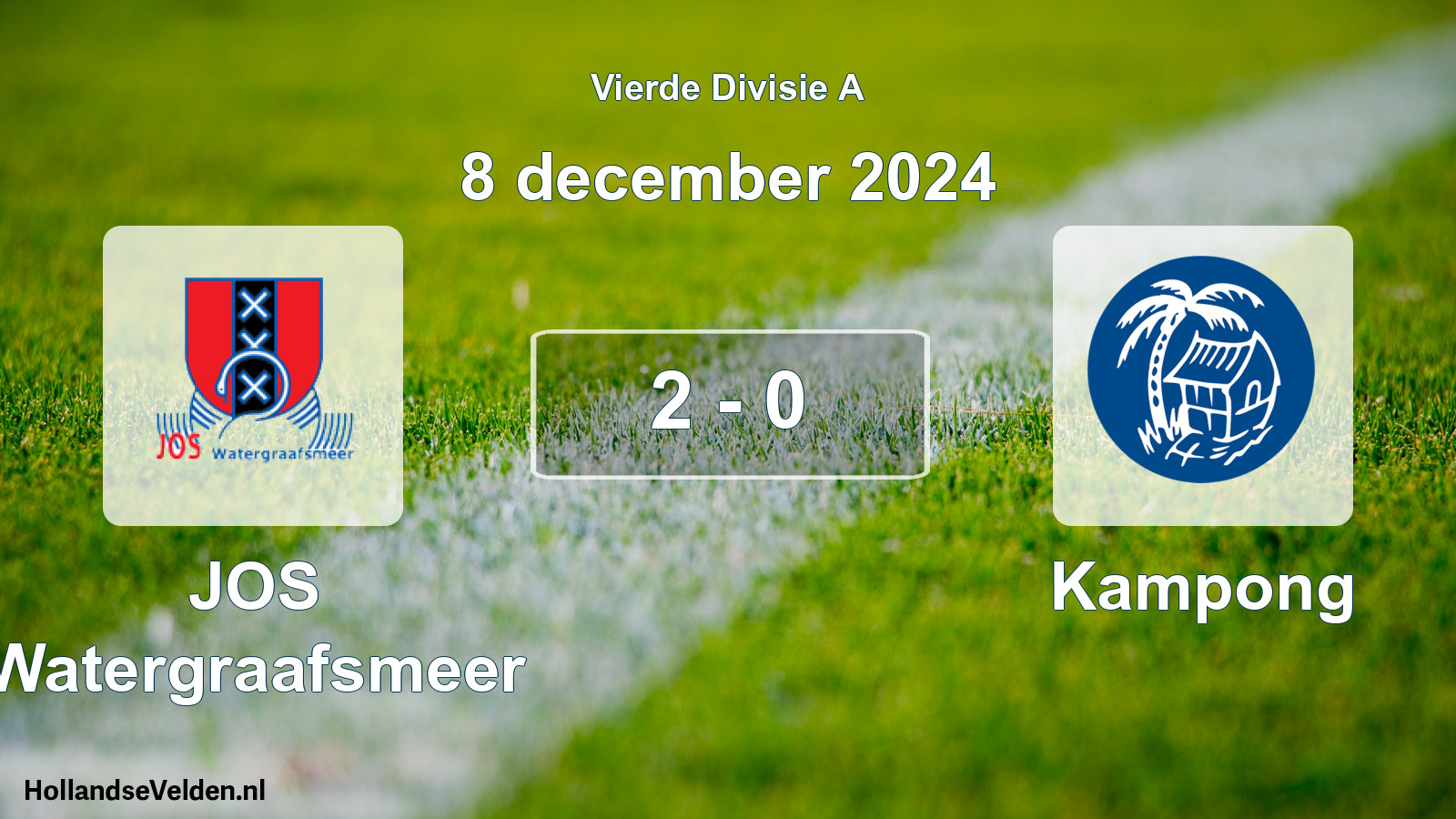 Total number of matches played: JOS Watergraafsmeer - Kampong 2 - 0 (8 December 2024)
