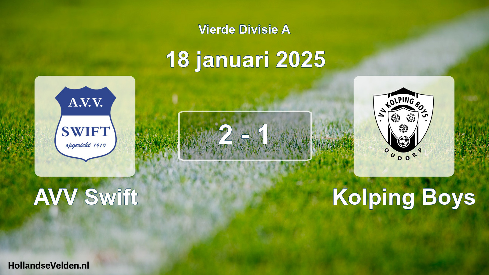 Total number of matches played: AVV Swift - Kolping Boys 2 - 1 (18 January 2025)