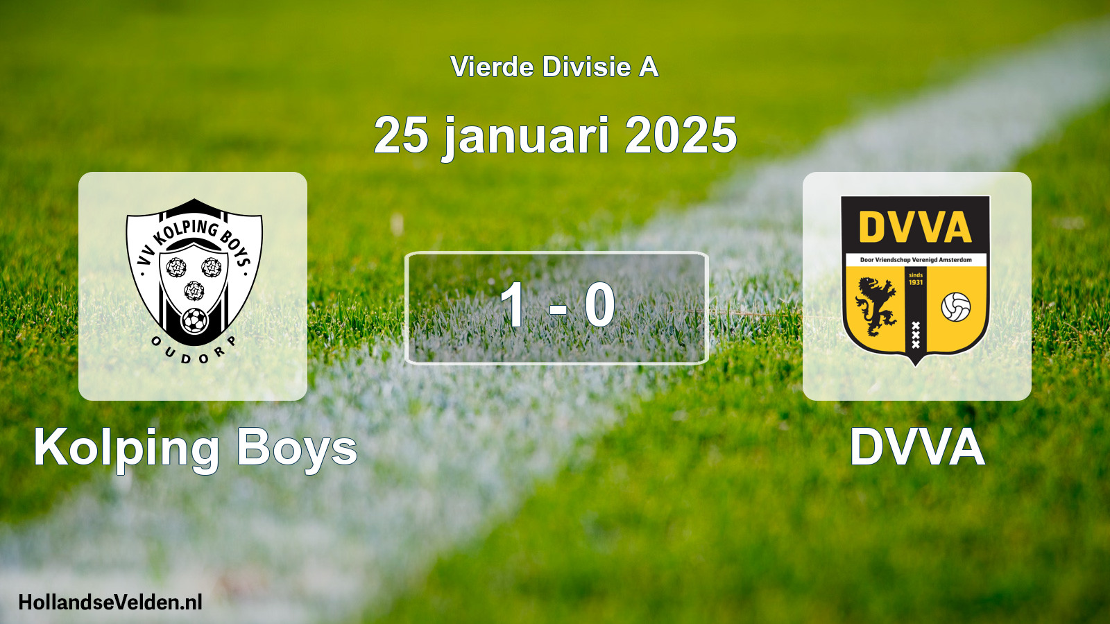 Total number of matches played: Kolping Boys - DVVA 1 - 0 (25 January 2025)