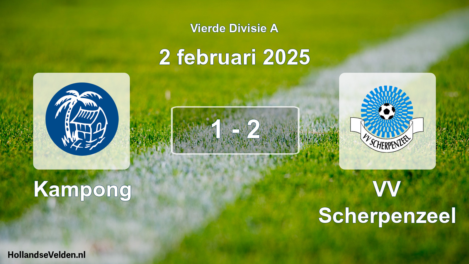 Total number of matches played: Kampong - VV Scherpenzeel 1 - 2 (2 February 2025)