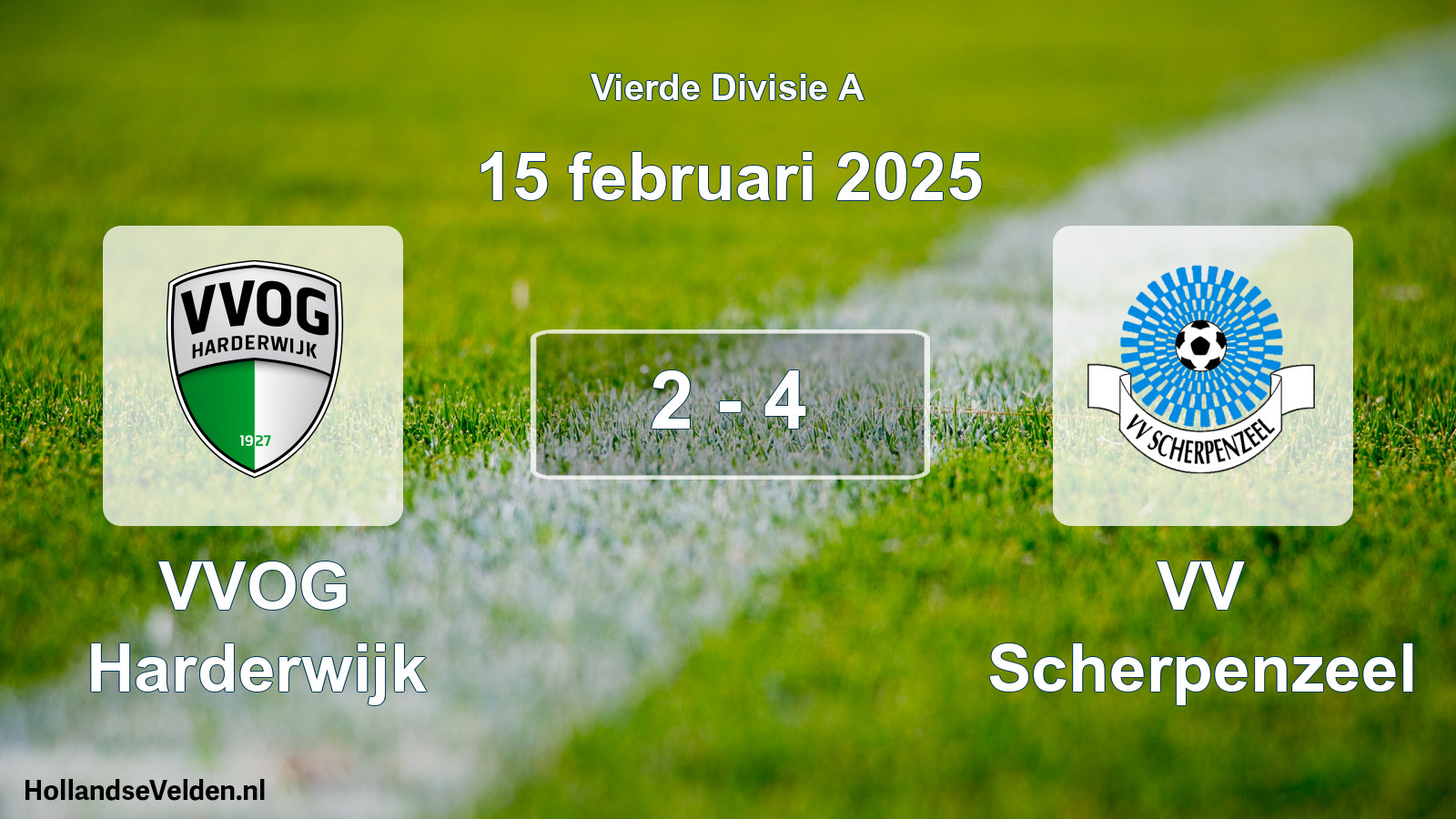 Total number of matches played: VVOG Harderwijk - VV Scherpenzeel 2 - 4 (15 February 2025)