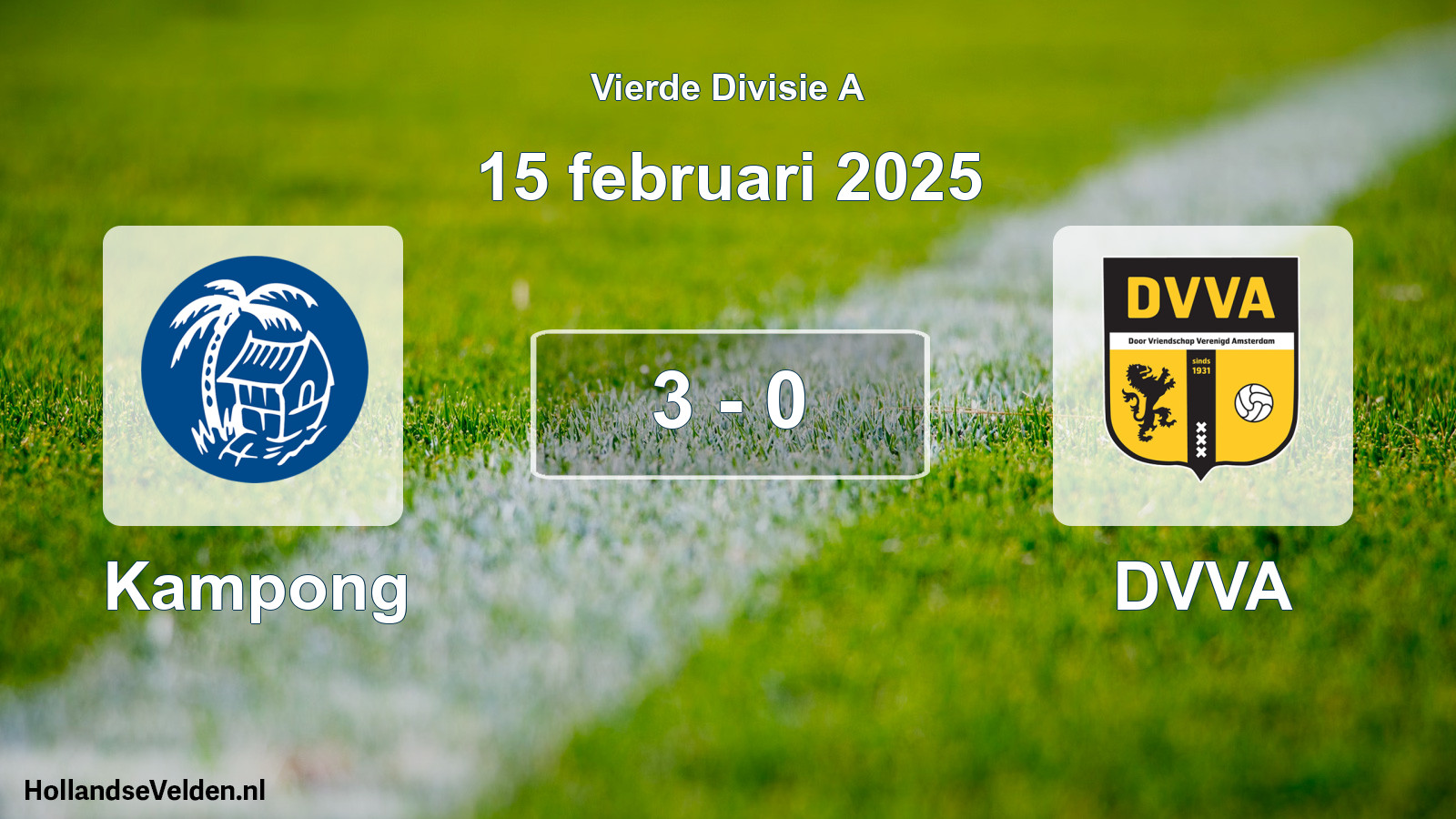 Total number of matches played: Kampong - DVVA 3 - 0 (15 February 2025)