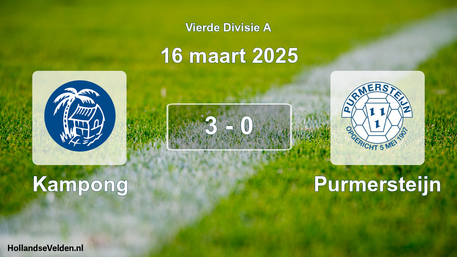 Total number of matches played: Kampong - Purmersteijn 3 - 0 (16 March 2025)