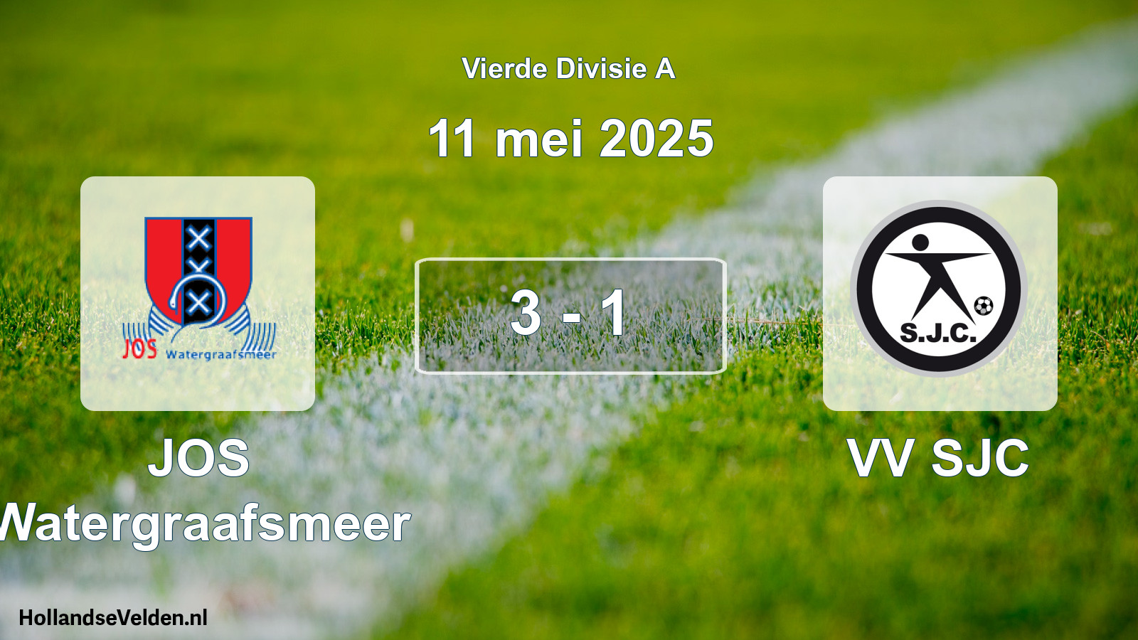 Total number of matches played: JOS Watergraafsmeer - VV SJC 3 - 1 (11 May 2025)