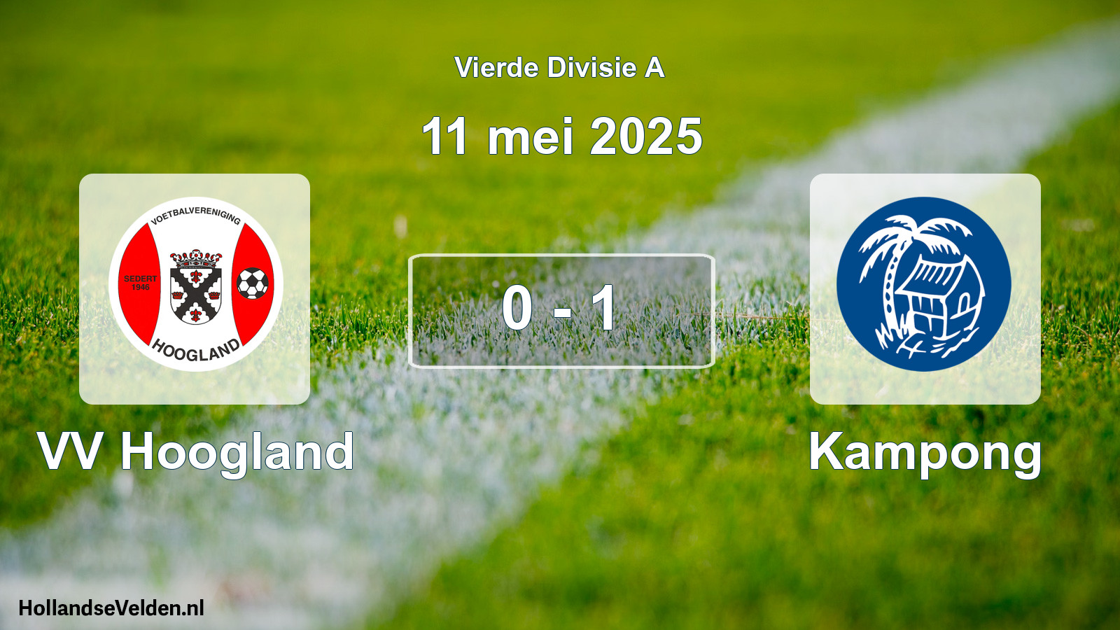 Total number of matches played: VV Hoogland - Kampong 0 - 1 (11 May 2025)