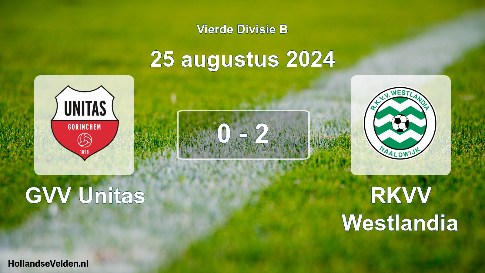 Total number of matches played: GVV Unitas - RKVV Westlandia 0 - 2 (25 August 2024)