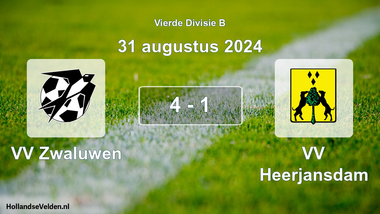 Total number of matches played: VV Zwaluwen - VV Heerjansdam 4 - 1 (31 August 2024)